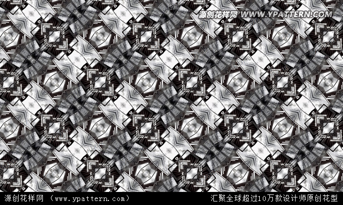 数码印花 印花图案 Rochas 2016早秋 黑白几何花型设计